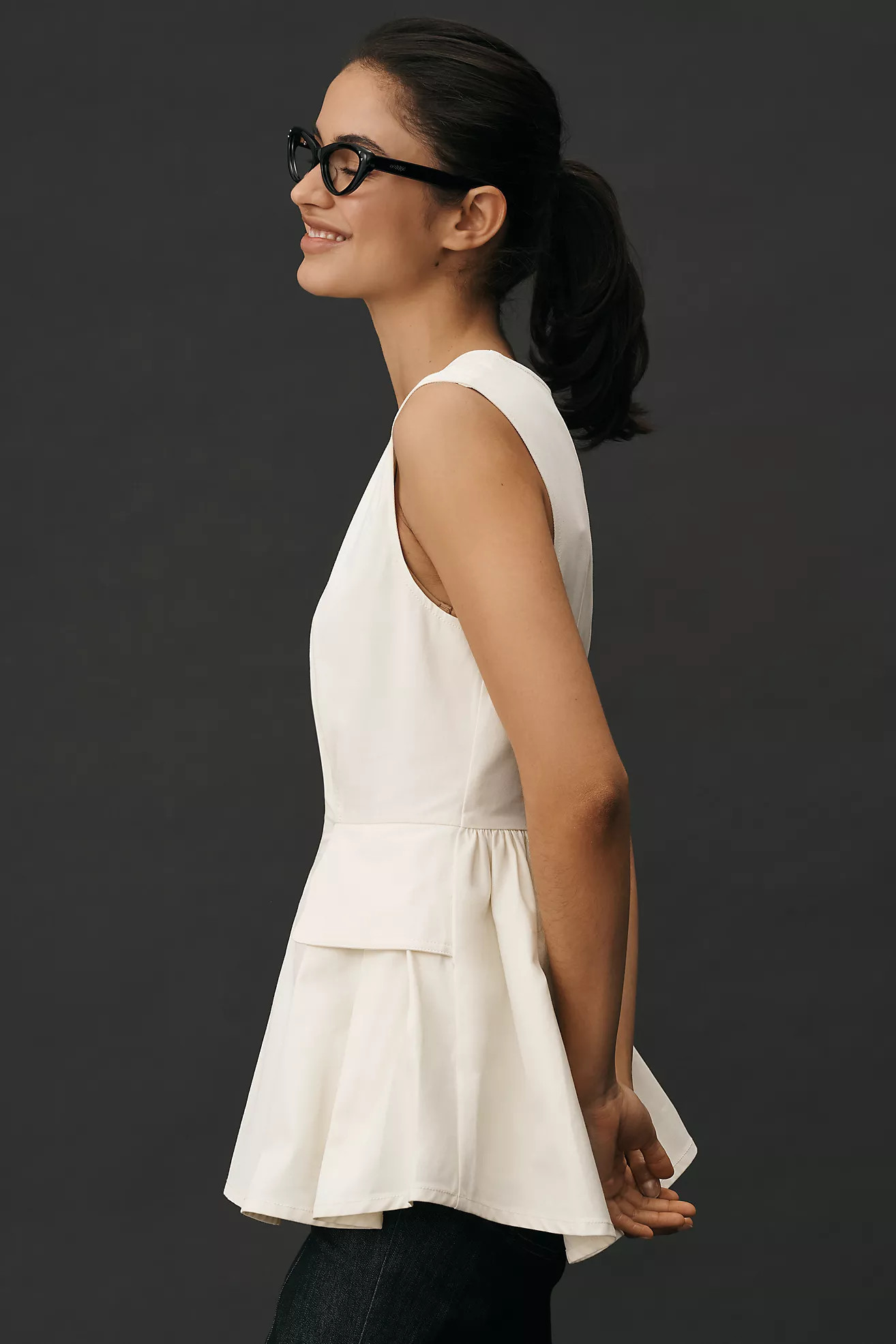 Mare Mare Sleeveless Waisted Peplum Top | Anthropologie (US)