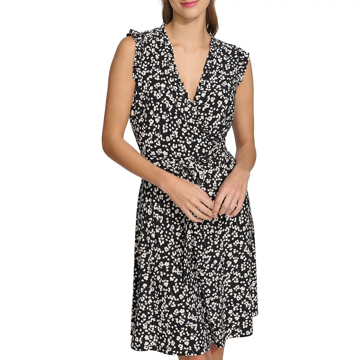 Women's Harper Rose Printed Sleeveless Surplice Midi Dress | Kohl's