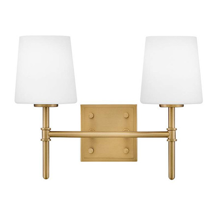Saunders Lacquered Brass 2-Light Wall Sconce Unlacquered Brass Bathroom Sconces