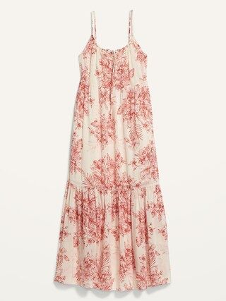 Tiered Tie-Neck Maxi Swing Sundress for Women | Old Navy (US)