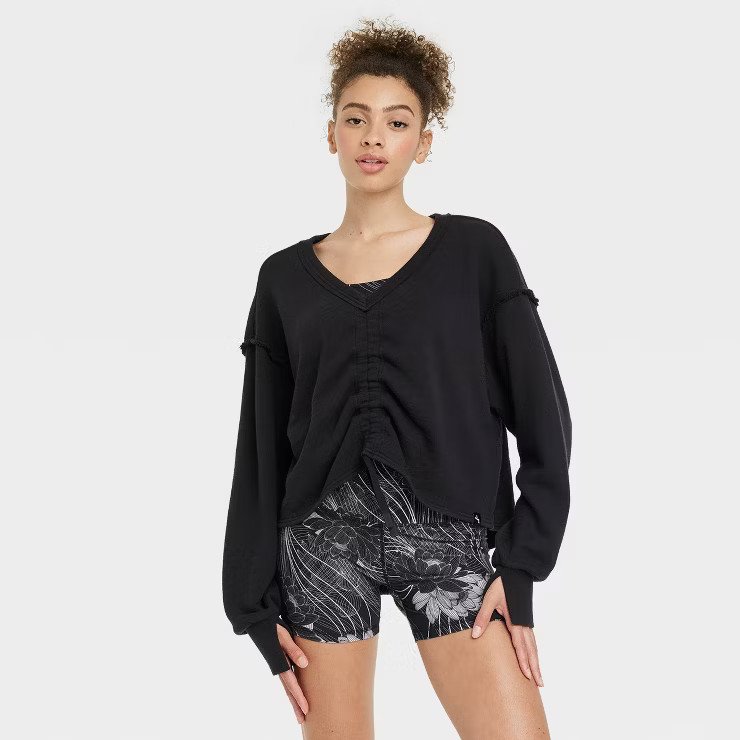 Women's Cinch Front Long Sleeve Top - JoyLab™ | Target