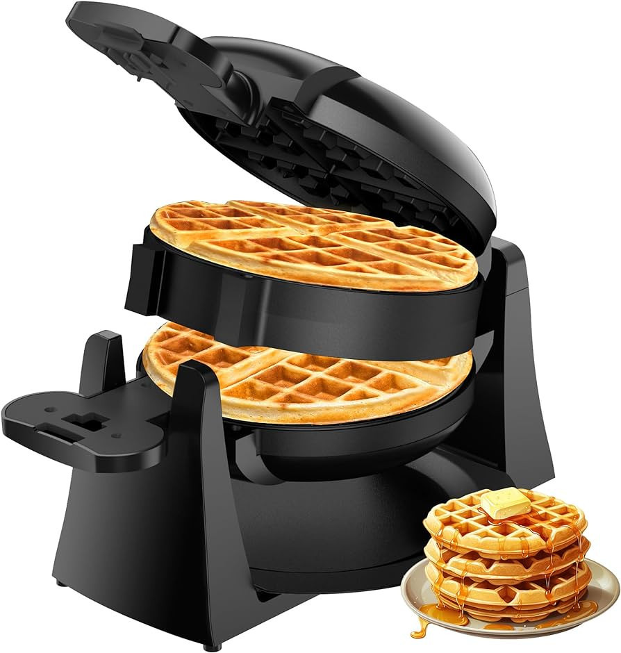 Waffle Maker, 1400W Double Belgian Waffle Iron 180° Flip, 8 Slices, Rotating & Nonstick Plates, ... | Amazon (US)