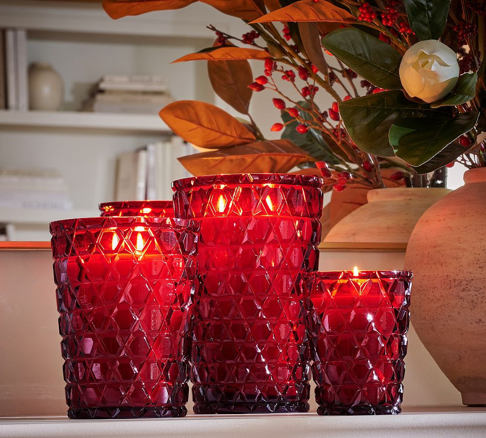 Deep Cut Glass Candle - Fireside Cinnamon | Pottery Barn (US)