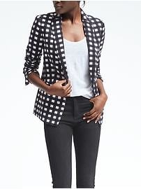 Gingham One-Button Blazer | Banana Republic US