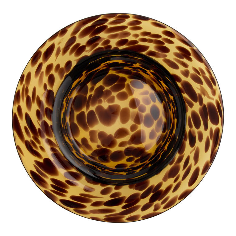 Brown and Amber Glass Tortoiseshell Appetizer Plate | World Market