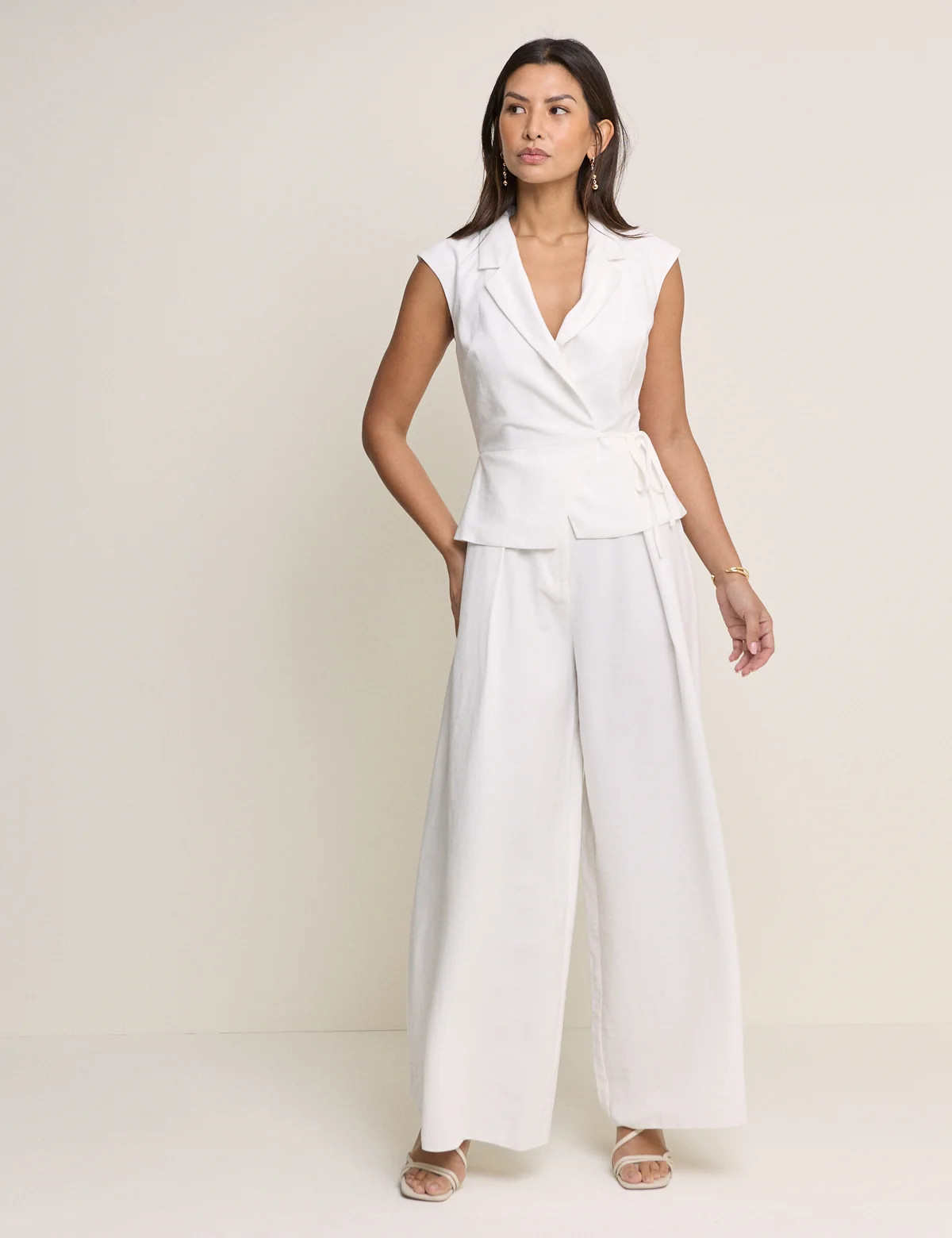 White Tailored Edith Jumpsuit | Nobody's Child