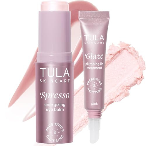 TULA Skin Care Wrapped in Radiance - Rose Glow + Get It Hydrating Peptide Lip Treatment Balm 0.28oz & Cooling & Brightening Eye Balm 0.35 oz, Full-Size, 2 Piece Duo | Amazon (US)