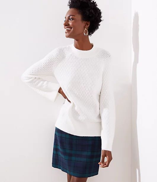 LOFT Stitchy Flare Sleeve Sweater | LOFT