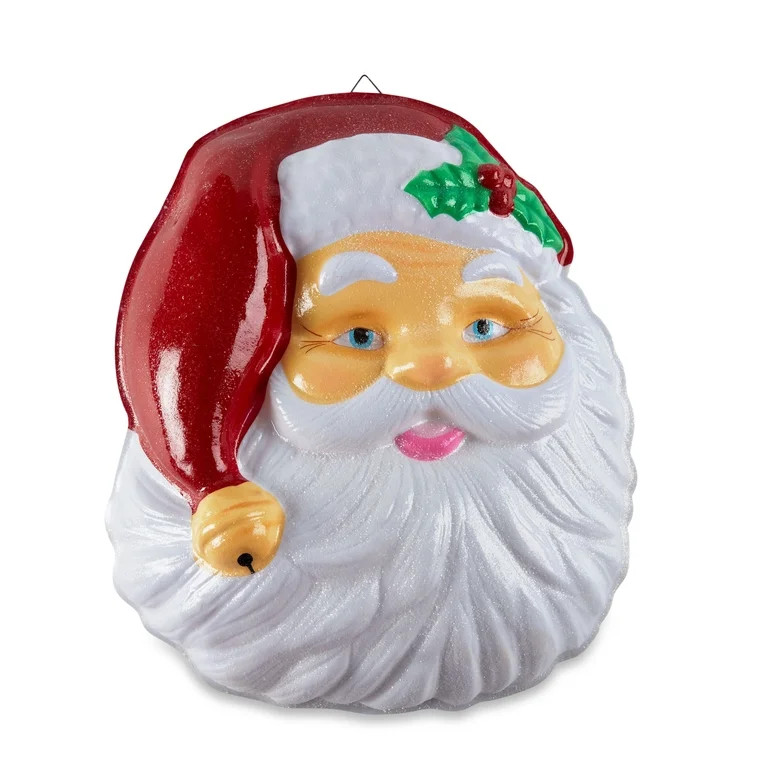 Holiday Time 20in Lighted Santa Wall Decor, Red/White - Walmart.com | Walmart (US)