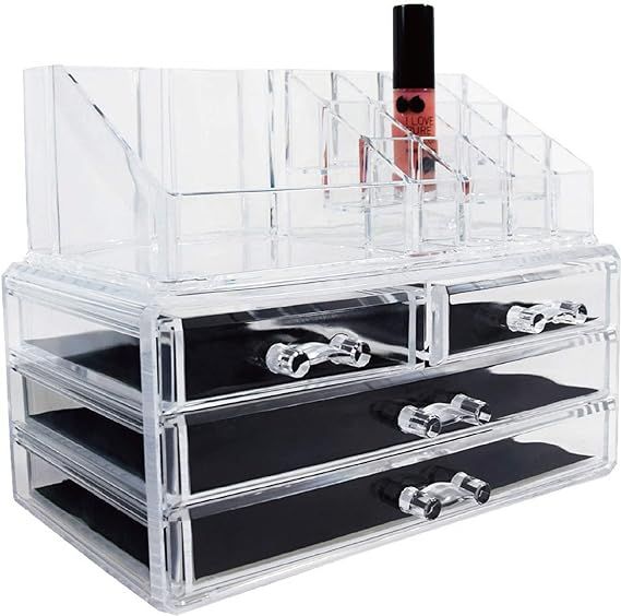 Ikee Design Jewelry Makeup Cosmetic Storage Organizer Two Pieces Set Makeup Organizer Cosmetics, ... | Amazon (US)