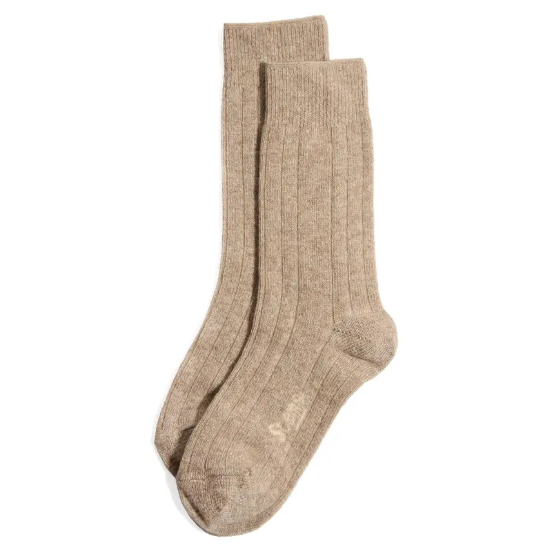 Stems Luxe Merino Wool & Cashmere Blend Crew Socks in Ochre at Nordstrom | Nordstrom