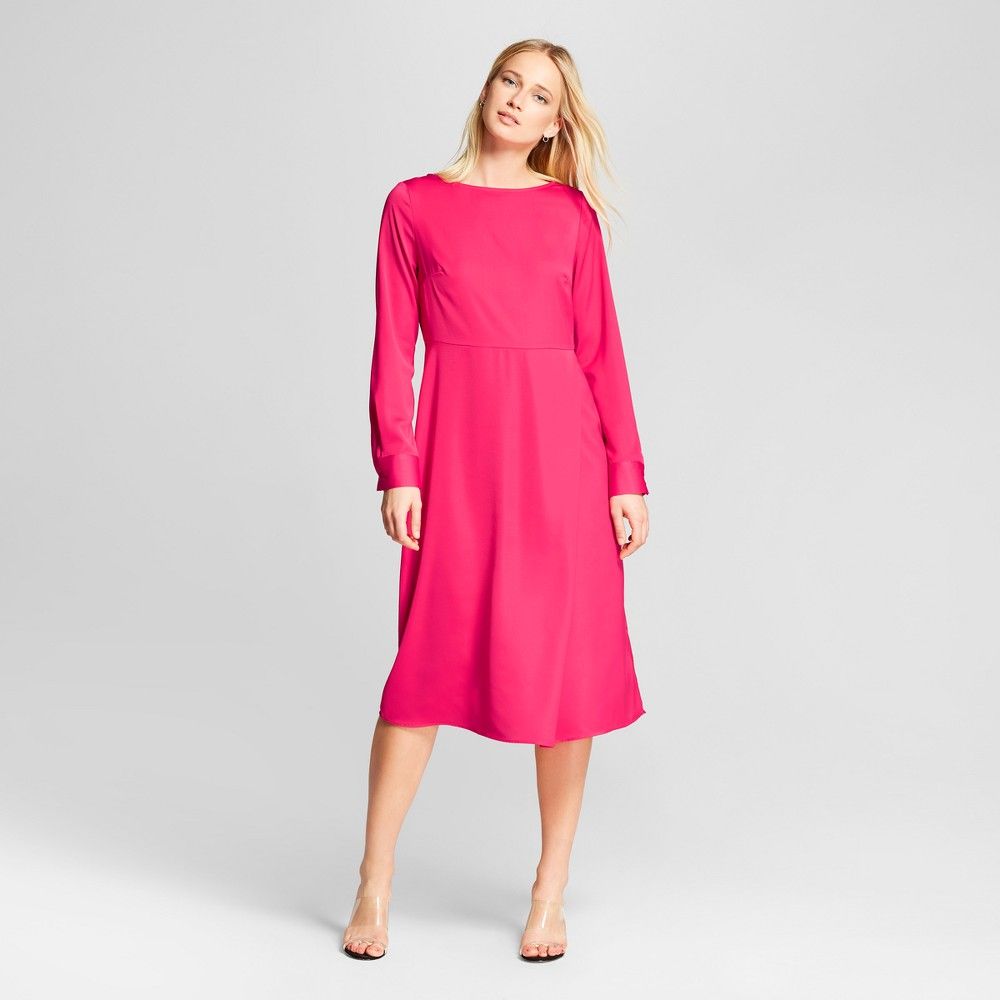 Women's Long Sleeve Midi Dress - Who What Wear Pink L | Target