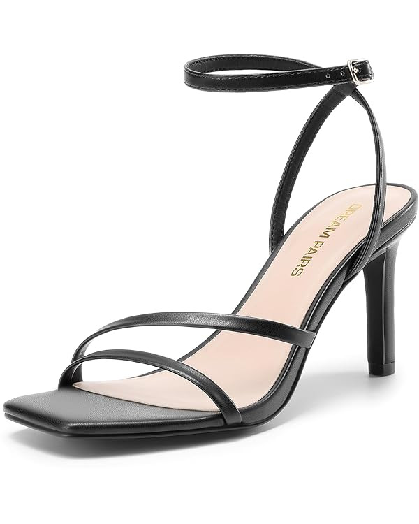 DREAM PAIRS Women’s High Stilettos Heels Open Toe Square Sandals Ankle Strap Pumps Sexy Comfort... | Amazon (US)