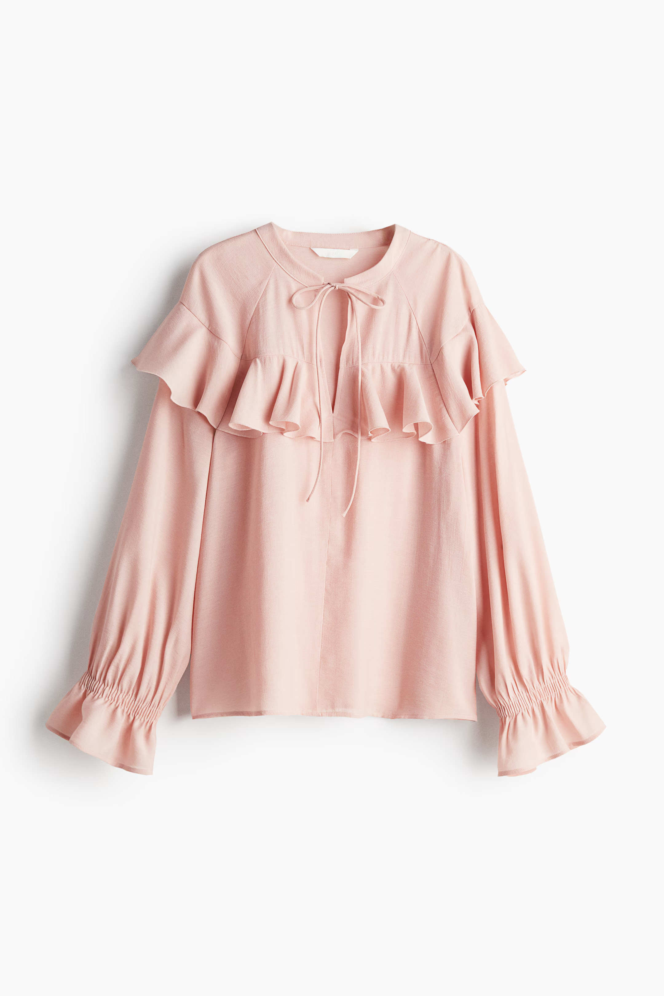 Flounced blouse - Powder pink - Ladies | H&M GB | H&M (UK, MY, IN, SG, PH, TW, HK)