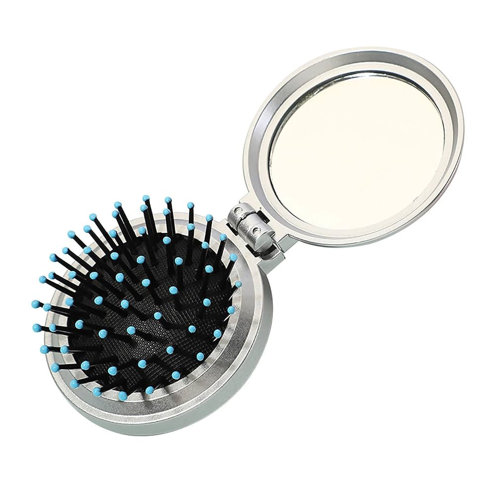 1st Choice Folding Hair Brush with Mirror,Round Mini Compact Massage Comb for Purse/Pocket,Travel... | Amazon (US)