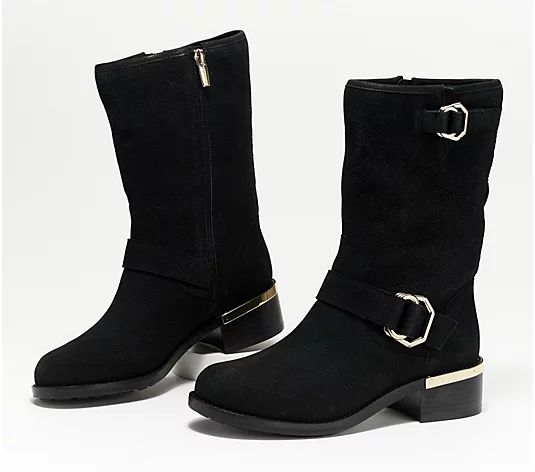 Vince Camuto Leather or Suede Mid Calf Boots- Wadelyn | QVC