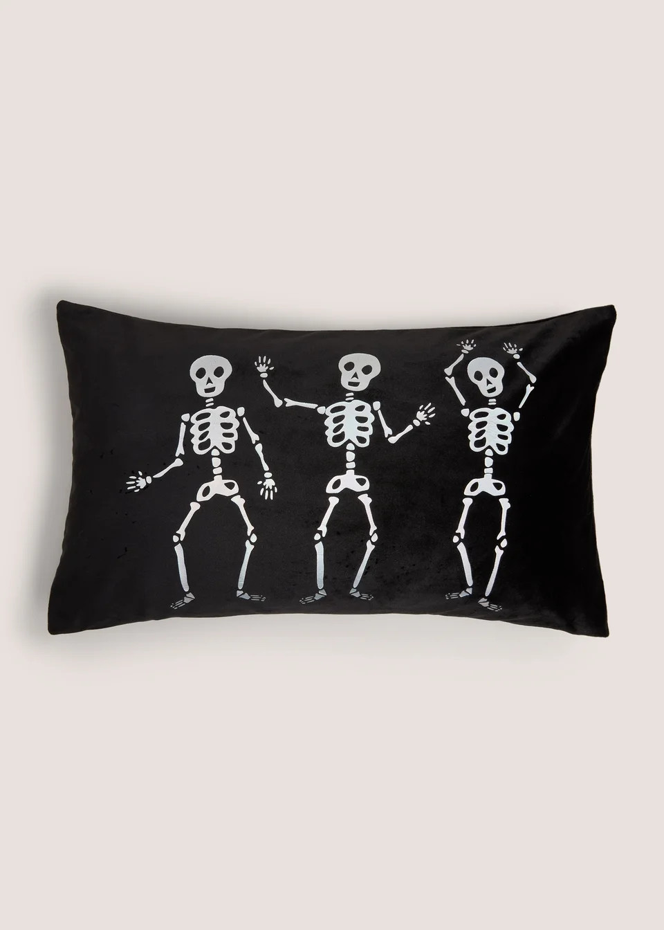 Black Dancing Skeleton Cushion | Matalan (UK)