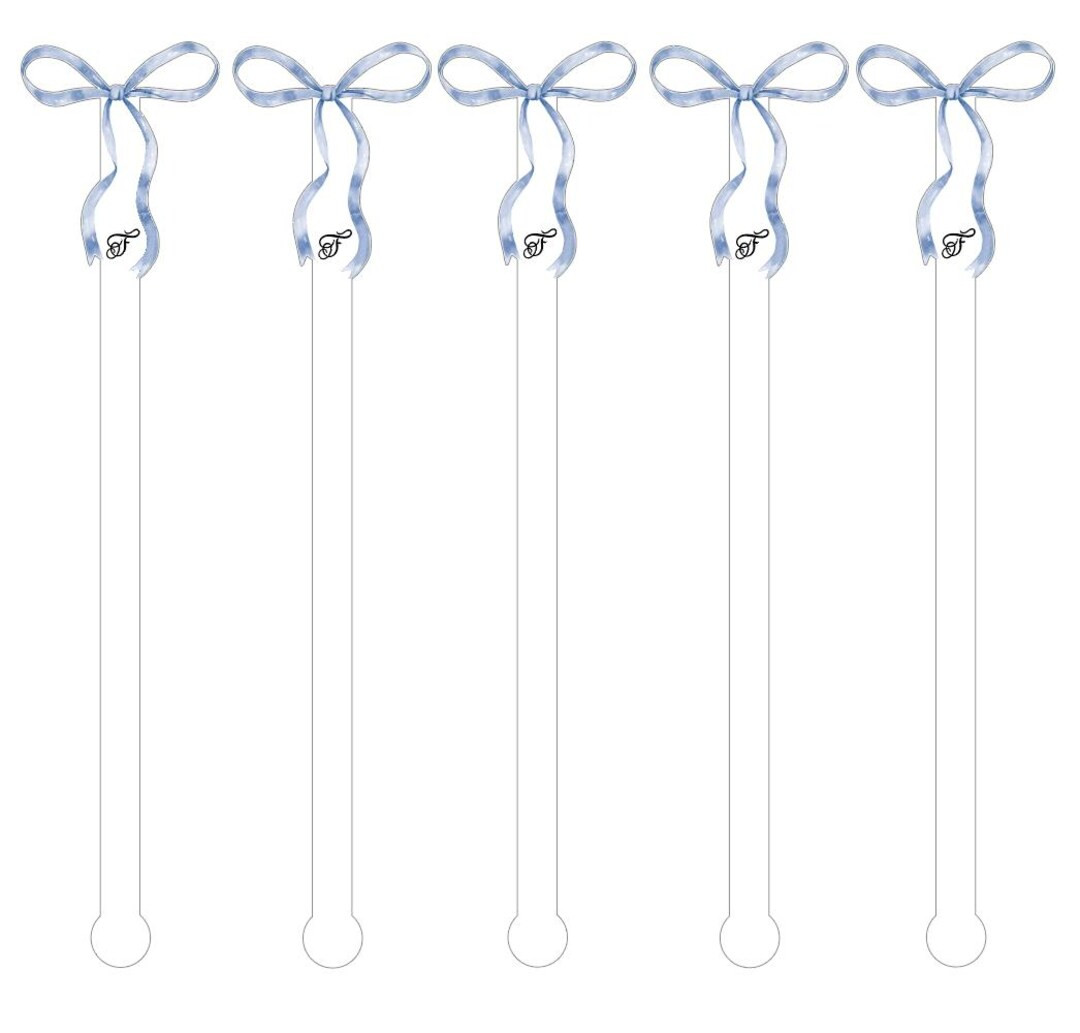 Blue Coquette Bow Acrylic Drink Stirrers, Cocktail Stick, Swizzle Stick, Girl's Birthday, Bridal ... | Etsy (US)