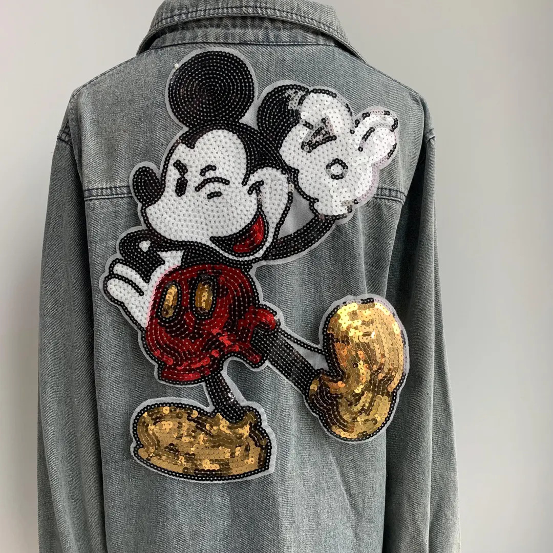 Jumbo Retro Mouse patch | Cartoon Applique | Cheerful Smile & hand sign | Etsy (US)