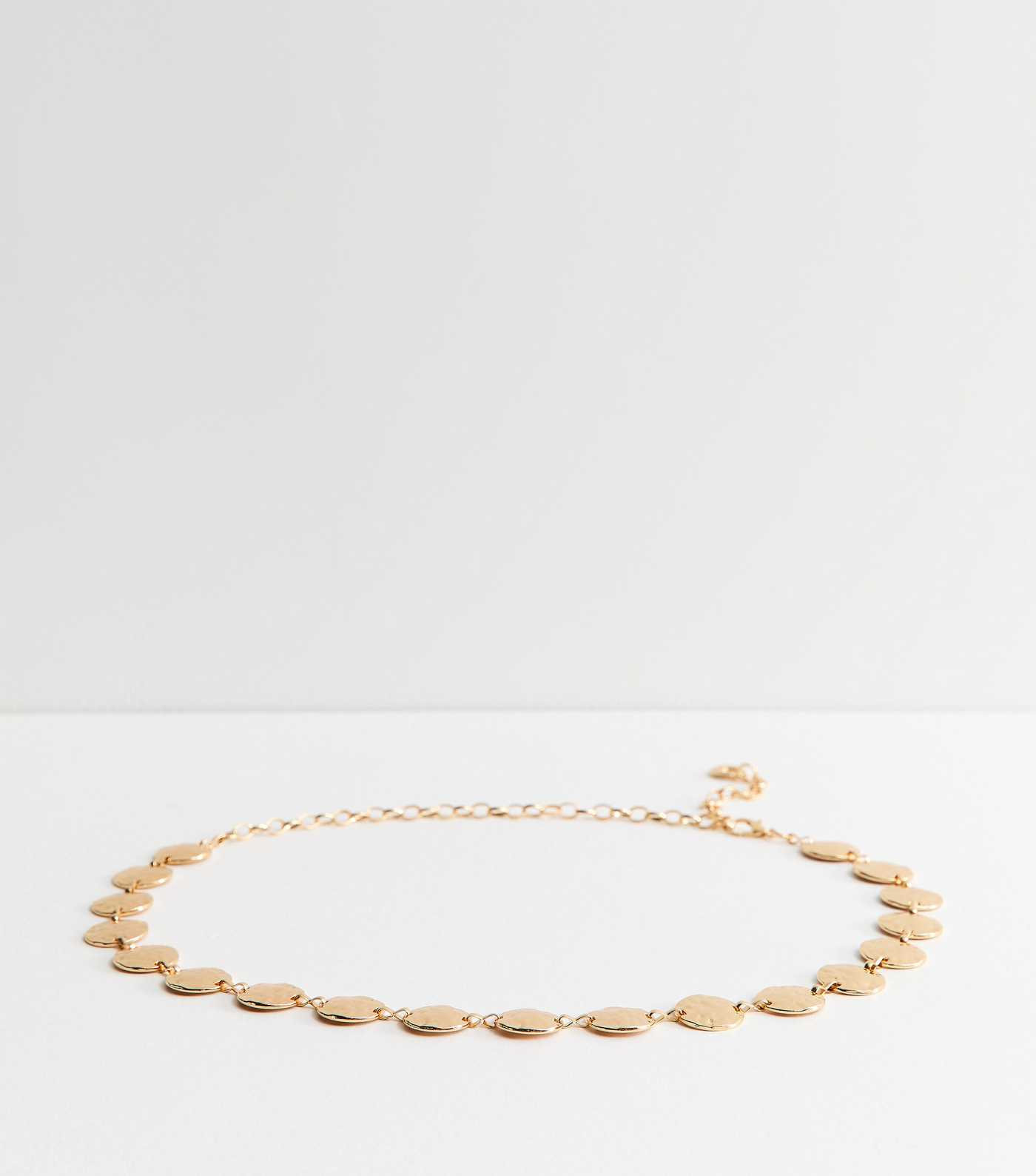 Gold Tone Hammered Disc Chain Belt | New Look | New Look (UK)