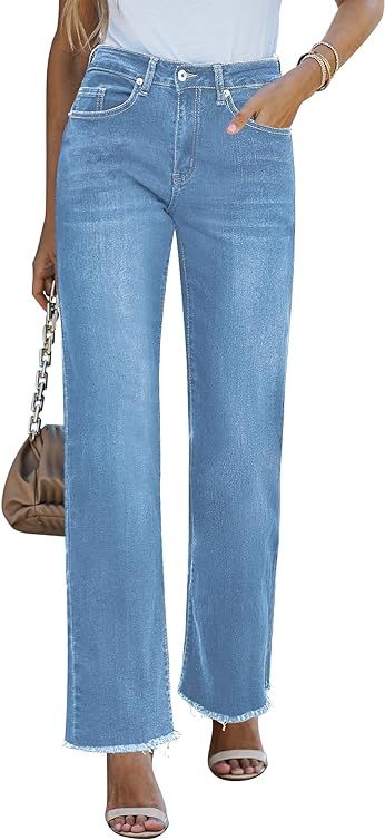 Straight Leg Jeans for Women High Waisted St… | Amazon (US)