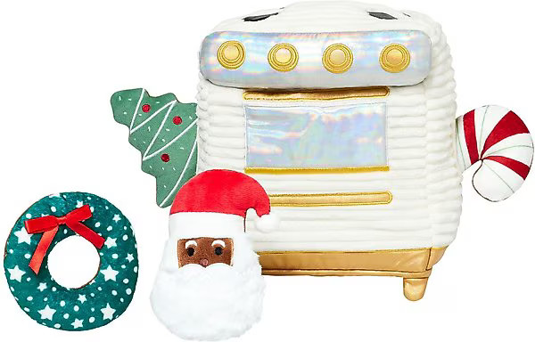 Frisco Holiday Mrs. Claus' Oven Hide & Seek Puzzle Plush Squeaky Dog Toy, Small/Medium | Chewy.com