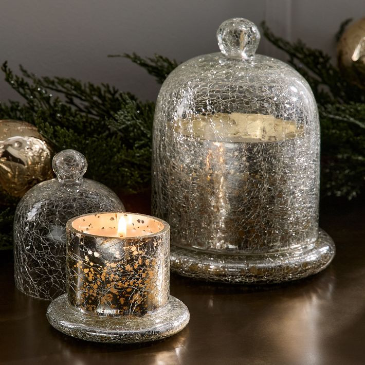 Shimmer Metallic Cloche Candles - Balsam Cedar | West Elm (US)
