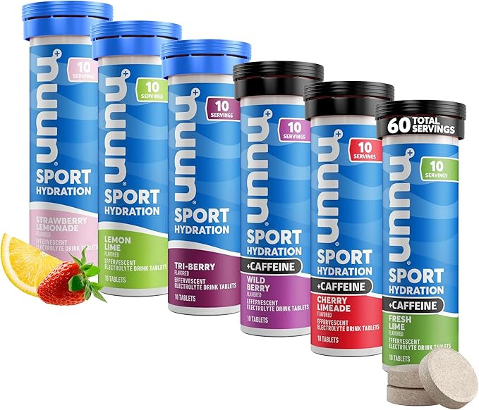 Nuun Sport + Caffeine Electrolyte Tablets – Dissolvable in Water, Variety Pack | 5 Essential El... | Amazon (US)