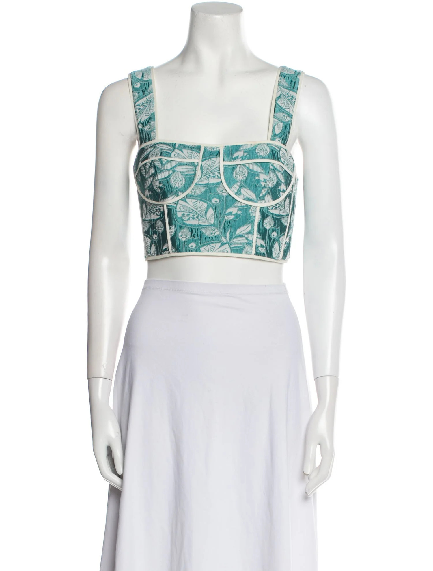 Printed Square Neckline Crop Top | The RealReal