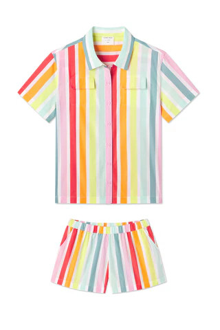 Sadie Shorts Set in Rainbow Stripe | LAKE Pajamas