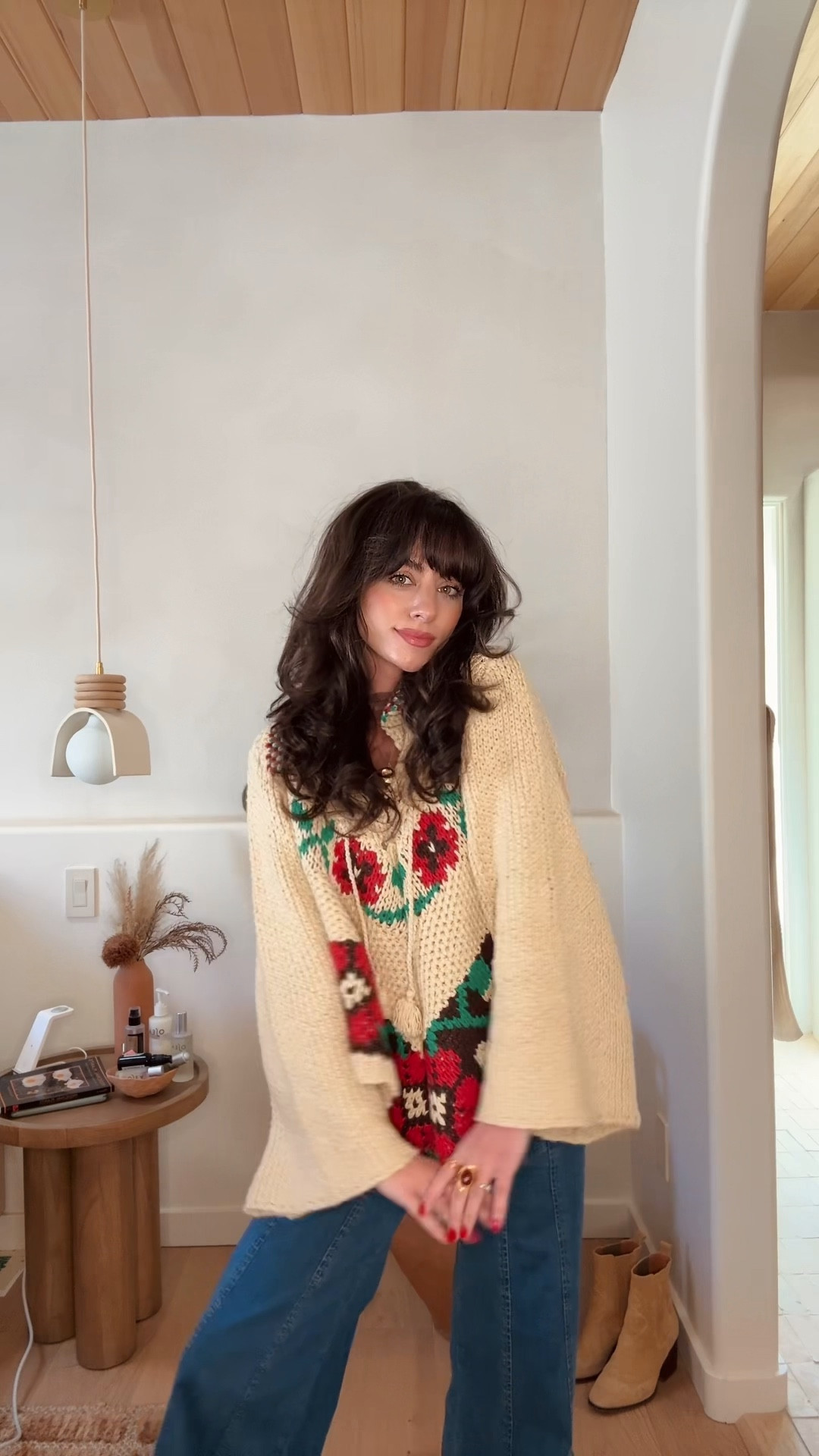 Absolutely love this Free People sweater - total 60s retro vibes. I’m wearing xs / my regular size. Super thick and cozy! 

#LTKSeasonal #LTKHoliday #LTKCyberWeek