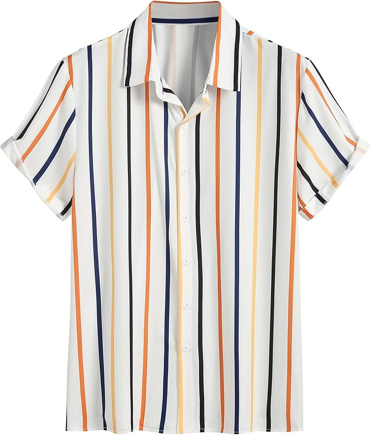 ZAFUL Men's Hawaiian Shirt for Men Short Sleeve Shirt Collar Beach Floral Summer Casual Button Do... | Amazon (US)