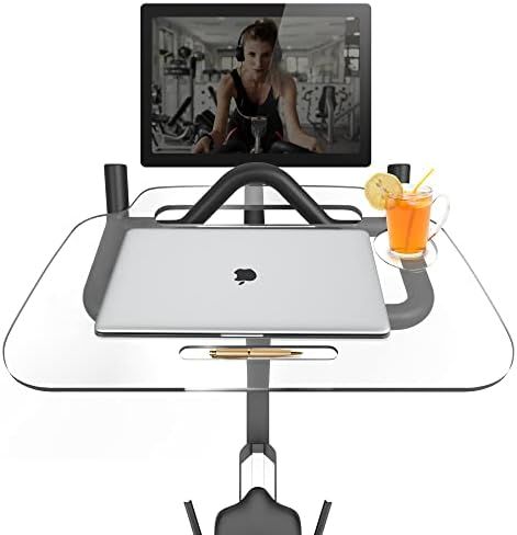 IPOW Peloton Desk Tray，Acrylic Peloton Tray with Laptop & Drink Holder，Premium Stationary Bike Desk  | Amazon (US)