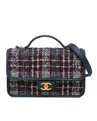Bags & Purses | Preloved 19 Mini Flap Bag Blue/Red/White Tweed Leather Shoulder Bag | Chanel | Debenhams UK