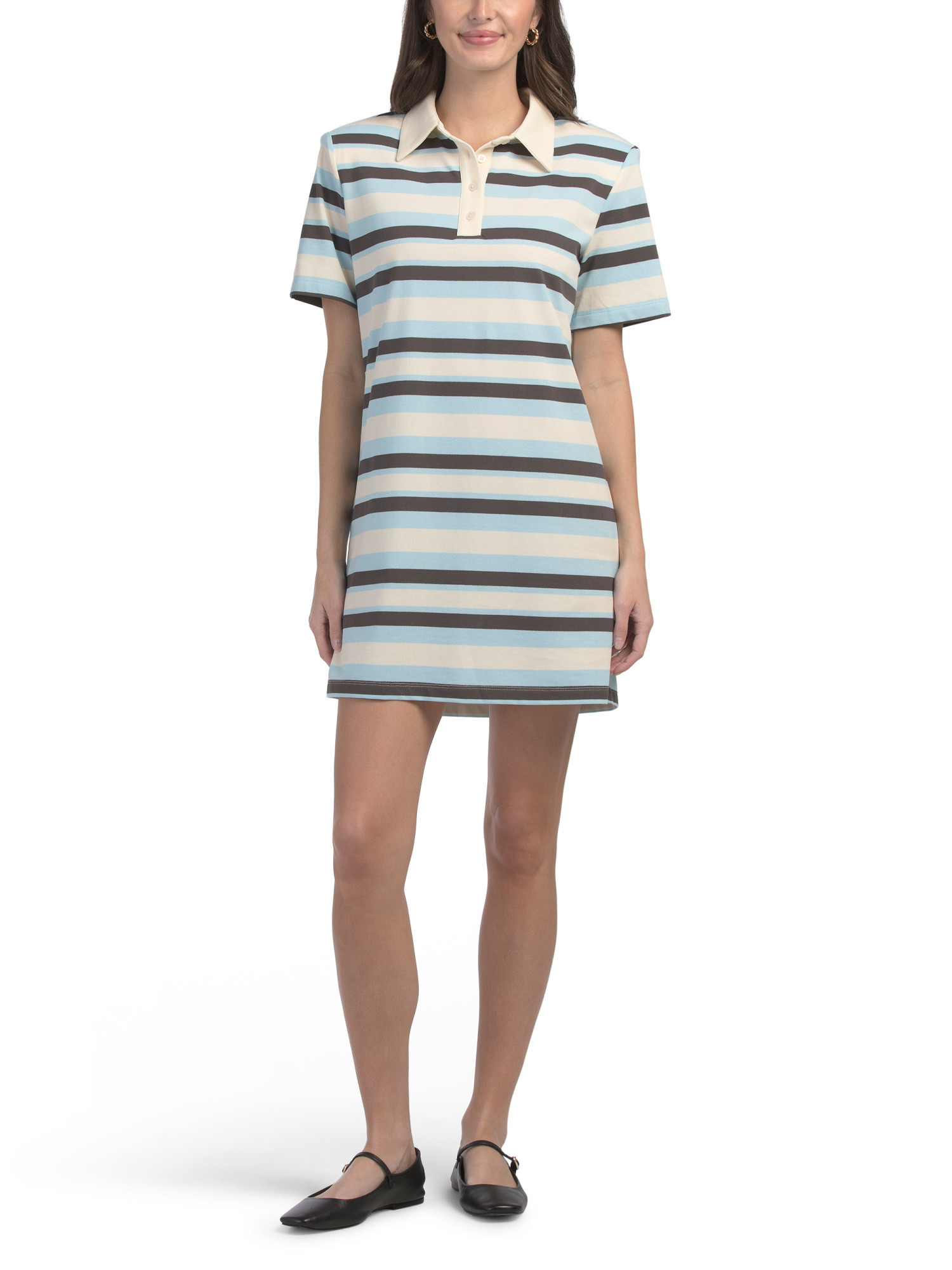 Striped Collared Mini Polo Dress | TJ Maxx
