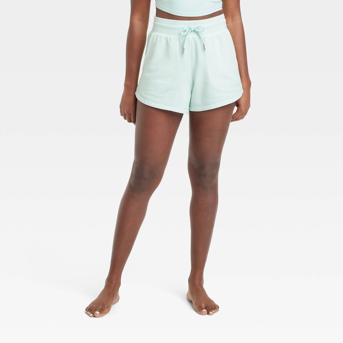 Women's Fleece High-Rise Shorts 3.5" - All In Motion™ Mint Green XL | Target