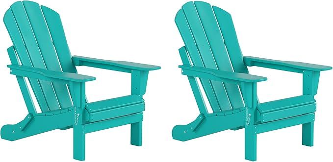 WestinTrends Outdoor Adirondack Chairs Set of 2, Plastic Fire Pit Chair, Weather Resistant Foldin... | Amazon (US)