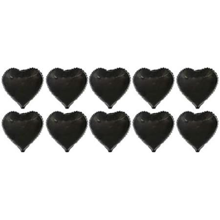 10Pcs Black Foil Heart Shaped Balloons 18 Inch Heart Mylar Balloons For Baby Shower Wedding Valentin | Amazon (US)