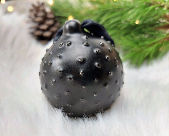 Black Christmas Ornaments Black Matte Ornaments Black - Etsy | Etsy (US)