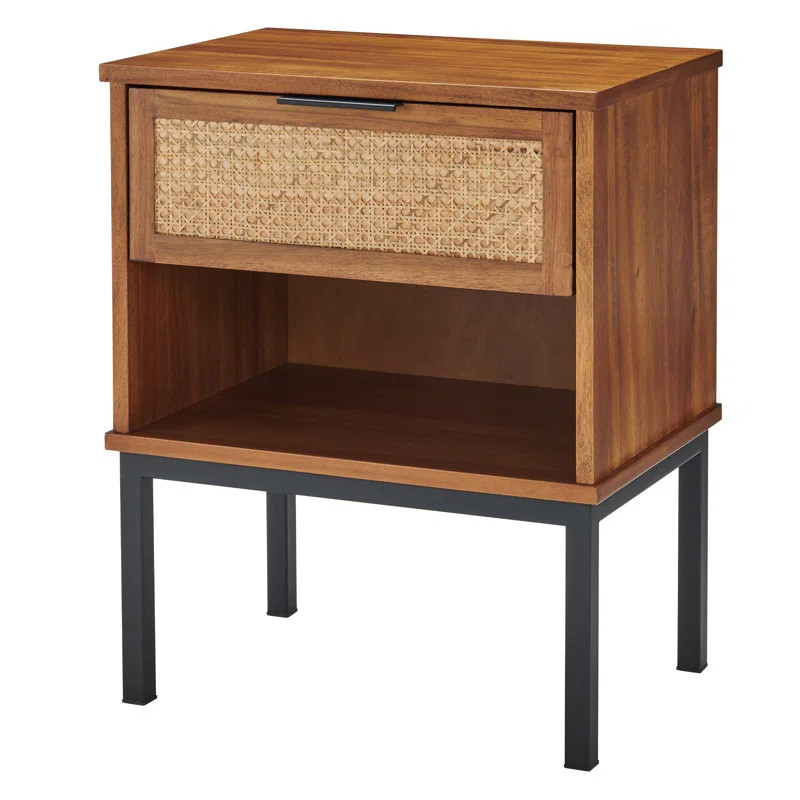 Anya 1 - Drawer Nightstand in Brown/Black | Wayfair North America
