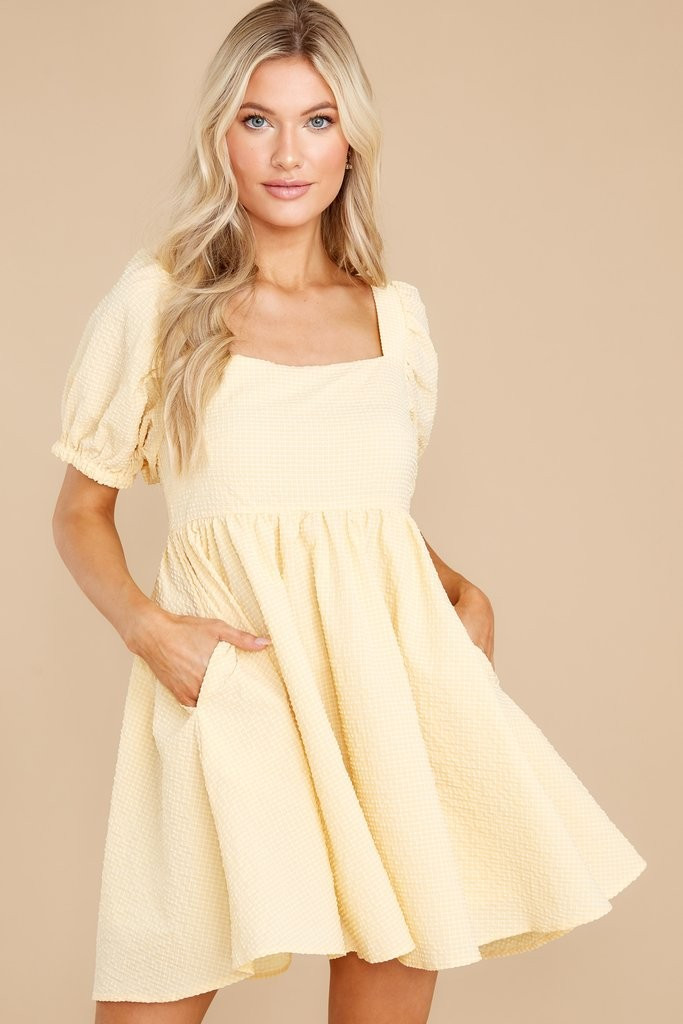 One Kiss Away Sunny Yellow Dress | Red Dress 