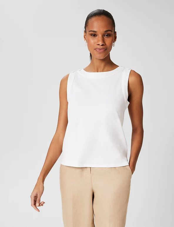 Pure Cotton Sleeveless Vest Top | HOBBS | M&S | Marks & Spencer (UK)