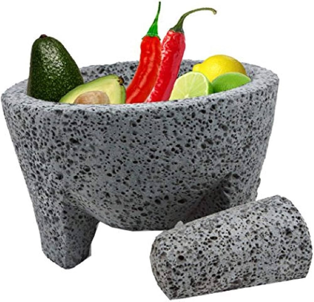 OUTASIGHT Molcajete authentic Handmade Mexican Mortar and Pestle 8.5" | Amazon (US)
