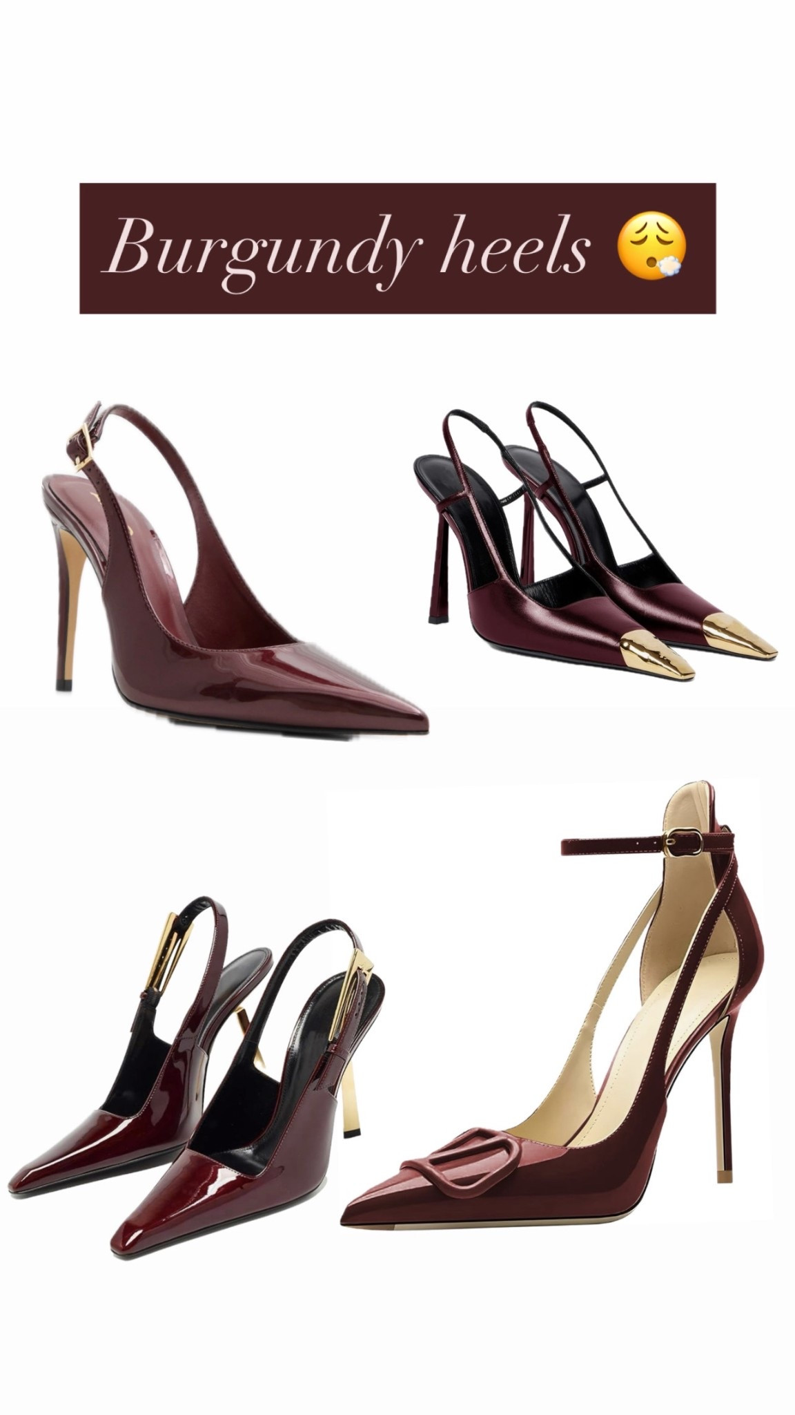 These heels are everything and perfect for the season, it gives luxury without breaking the bank. Pair with skirts, denim jeans or dresses. For a monochrome look pair with burgundy tights! 

#LTKFindsUnder50 #LTKFindsUnder100 #LTKSeasonal