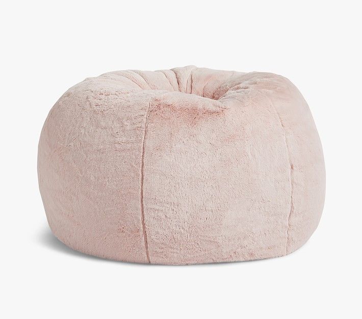 Anywhere Beanbag™, Blush Faux Fur | Pottery Barn Kids