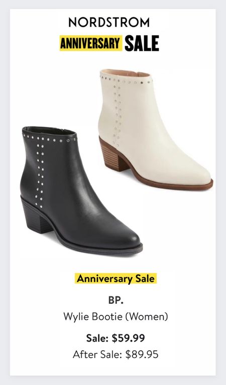 Hey stud!  These are super cute and in full stock! Which color is your favorite? 
Nordstrom Anniversary Sale
Wonen’s booties
Wonen’s boots
BP Wylie booties