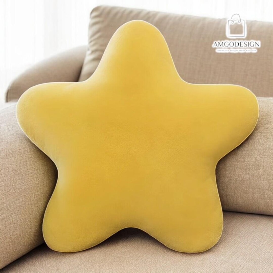 Cute Star Pillow Nordic Style Plush Toy Sleep Pillow Gift Girl Yellow Star Shape Cushion Bedroom ... | Etsy (US)