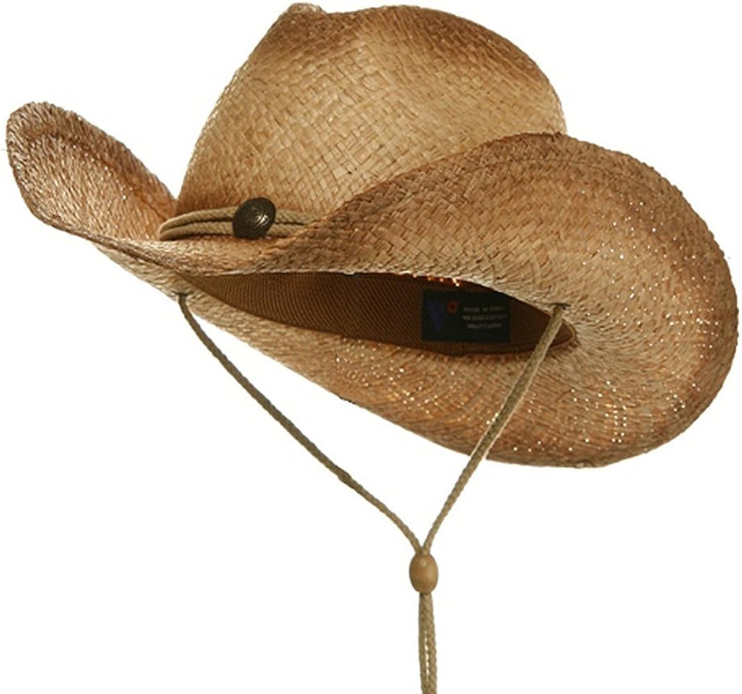 MG Tea Stain Raffia Straw Cowboy Hat (Natural), Natural Tea, Size One Size | Amazon (US)