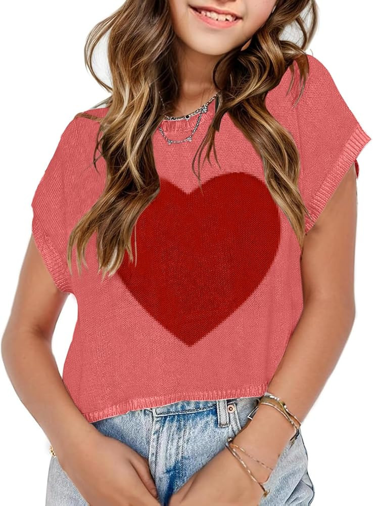 Girls Spring Sweaters Vest Crop Tops Color Block Cap Sleeve Crew Neck Casual Summer Trendy Knit C... | Amazon (US)