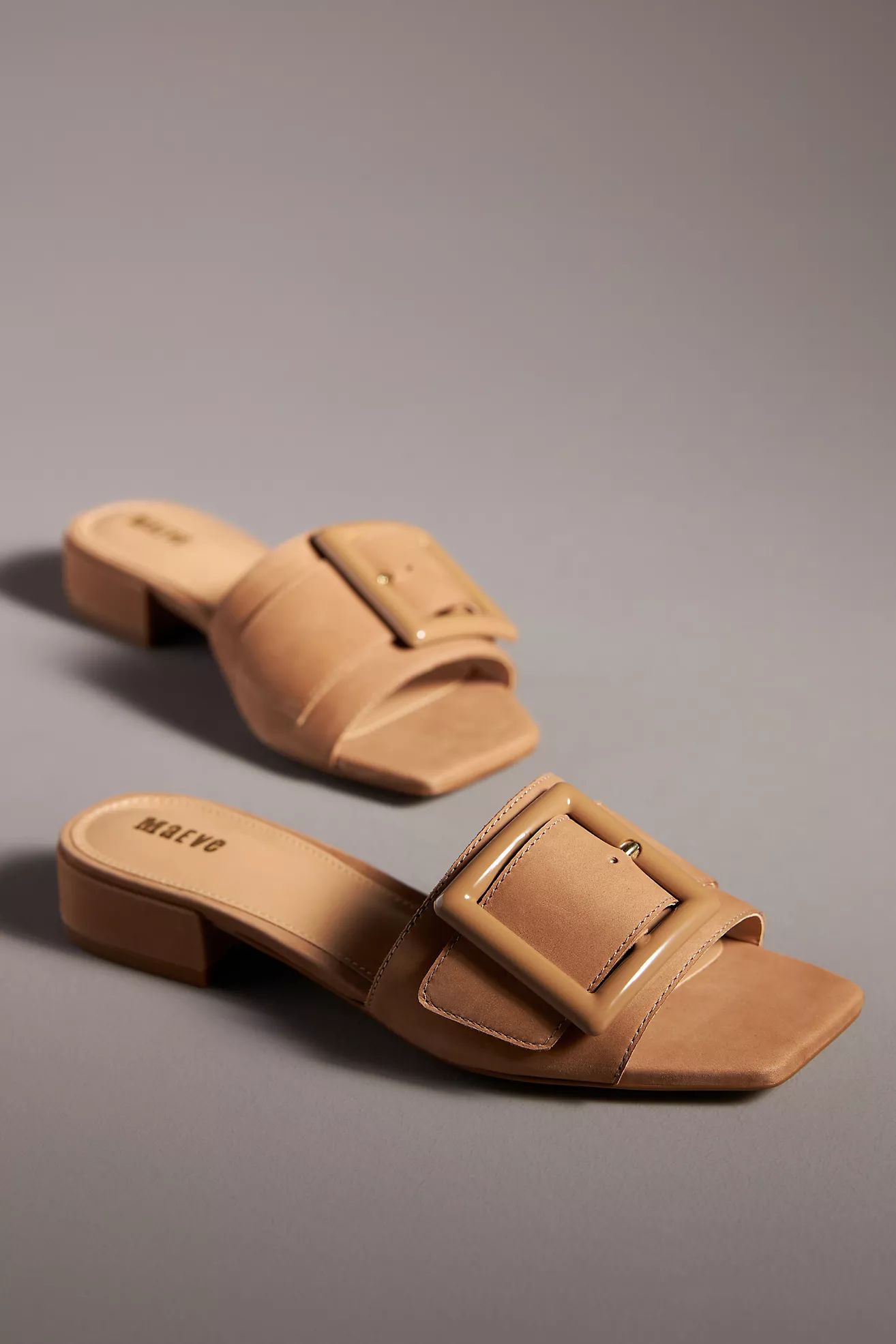 Maeve Buckle Slide Sandals | Anthropologie (US)